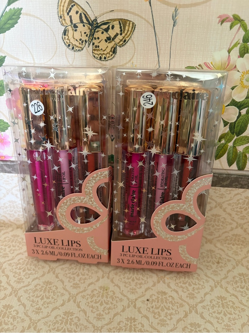 Marie Claire Luxe Lips Hydrating Lip Oil Set Lot 2 Boxes 6 Total Oils 2.6 ML NIB